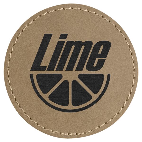 2 1/2" Laserable Leatherette Round Patch with Kota Pro Adhesive Thumbnail