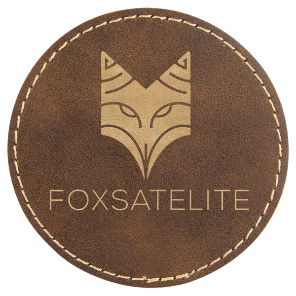 3" Round Rustic/ Laserable Leatherette Patch with Adhesive Thumbnail