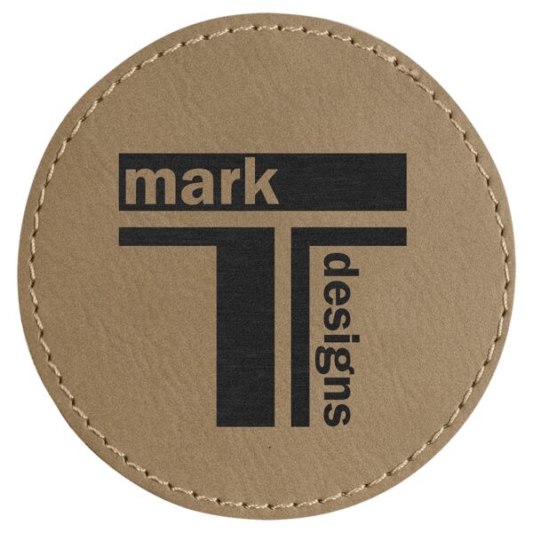 3" Laserable Leatherette Round Patch with Kota Pro Adhesive Thumbnail