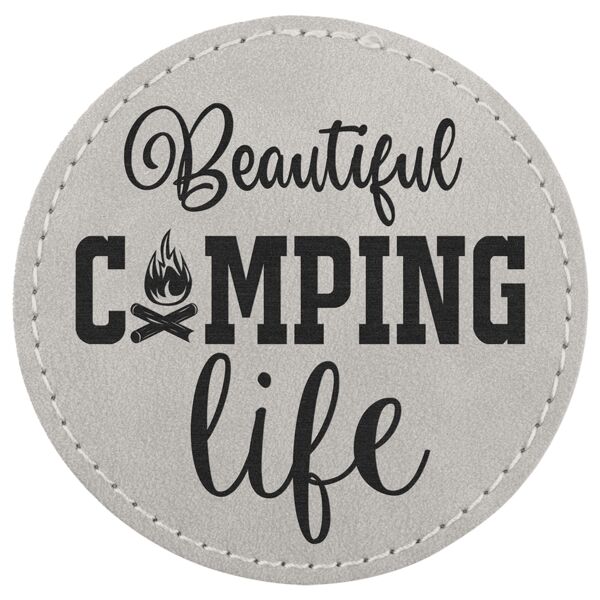 3" Light Premier Laserable Leatherette Round Patch with Kota Pro Adhesive - Creekside Collection Thumbnail