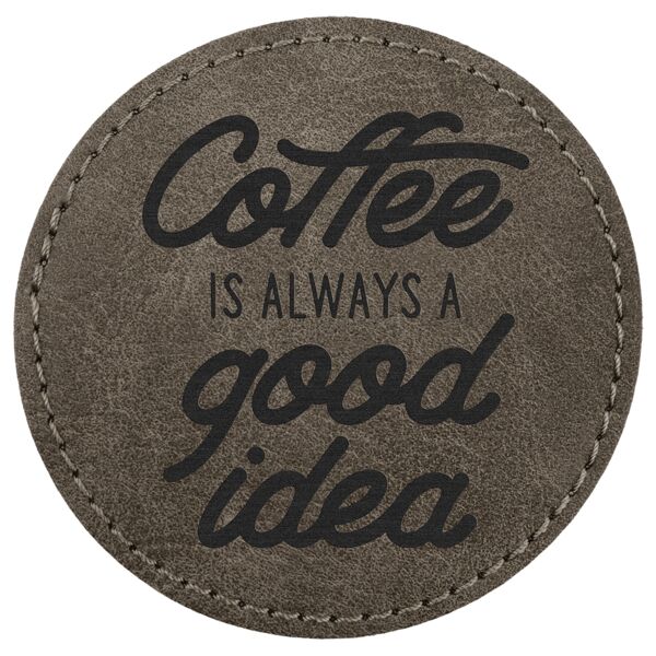 3" Dark Premier Laserable Leatherette Round Patch with Kota Pro Adhes ive - Creekside Collection Thumbnail