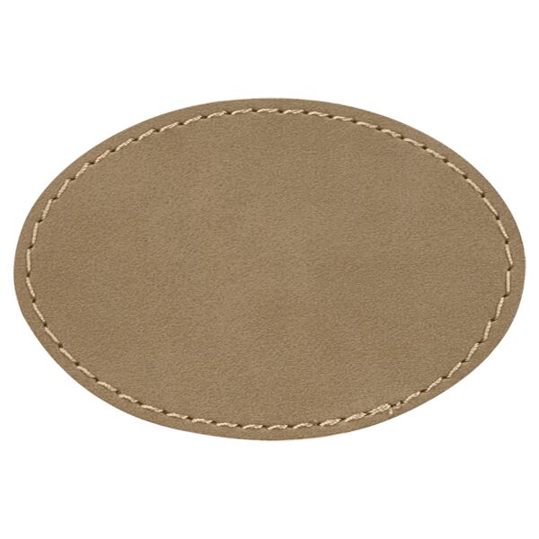 3" x 2" Laserable Leatherette Oval Patch with Kota Pro Adhesive Thumbnail