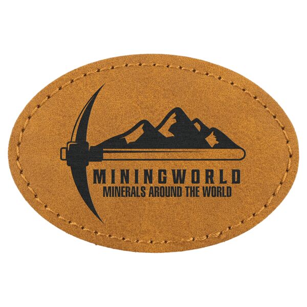 3" x 2" Premier Laserable Leatherette Oval Patch with Kota Pro Adhesive - Creekside Collection Thumbnail