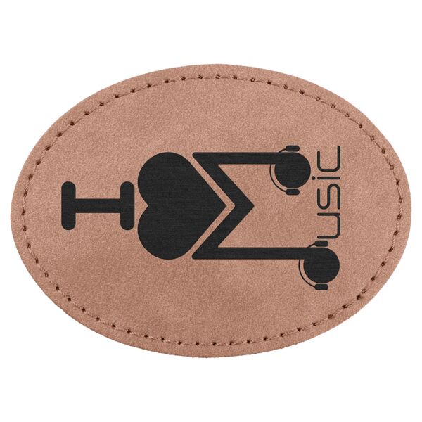 Oval Patch with Kota Pro Adhesive - Laserable Leatherette, Creekside Collection 3 1/2" x 2 1/2", Blush Thumbnail