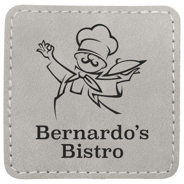 2 1/2" x 2 1/2" Light Premier Laserable Leatherette Square Patch with Kota Pro Adhesive - Creekside Collection Thumbnail