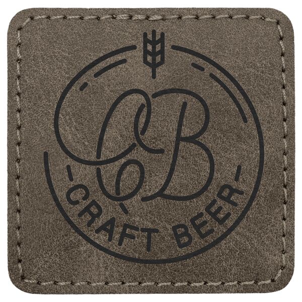 2 1/2" x 2 1/2" Dark Premier Laserable Leatherette Square Patch with Kota Pro Adhesive - Creekside Collection Thumbnail
