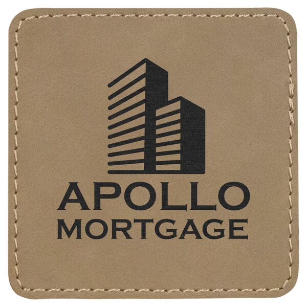 3" x 3" Square Laserable Leatherette Patch with Adhesive Thumbnail