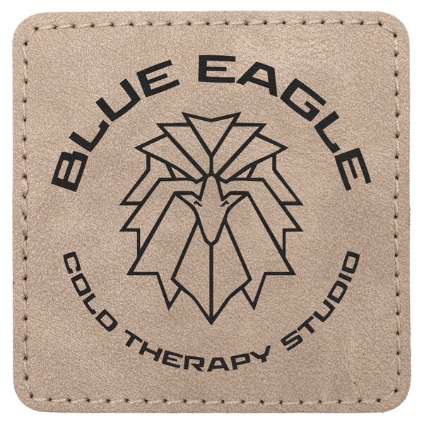 3" x 3" Light Tan Premier Laserable Leatherette Square Patch with Kota Pro Adhesive - Creekside Collection Thumbnail