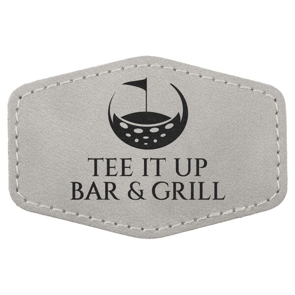 3" x 2" Light Premier Laserable Leatherette Hex Patch with Kota Pro Adhesive - Creekside Collection Thumbnail