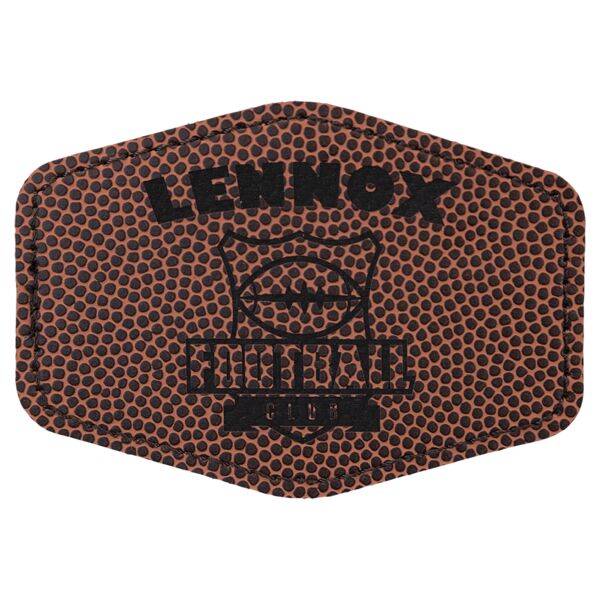 3 1/2" x 2 1/2" Football Laserable Leatherette Hex Patch with Kota Pro Adhesive Thumbnail