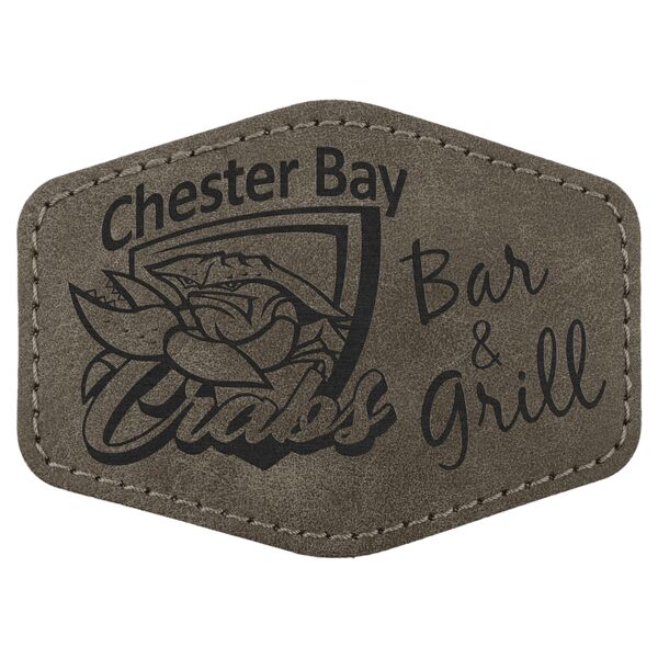 Hex Patch with Kota Pro Adhesive - Laserable Leatherette, Creekside Collection 3 1/2" x 2 1/2", Dark Thumbnail