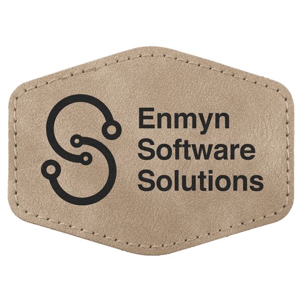 Hex Patch with Kota Pro Adhesive - Laserable Leatherette, Creekside Collection 3 1/2" x 2 1/2", Light Tan Thumbnail