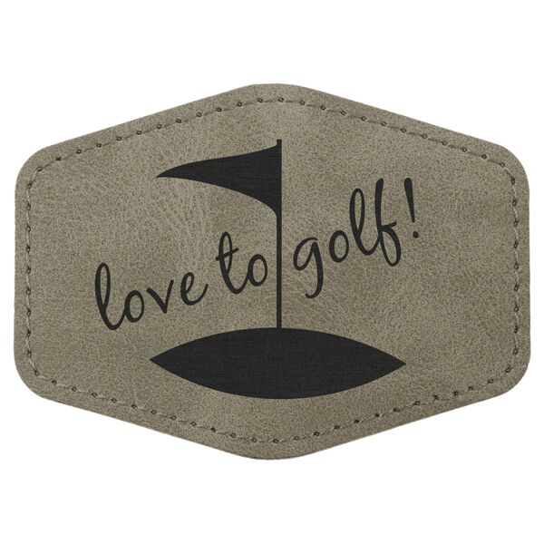 Hex Patch with Kota Pro Adhesive - Laserable Leatherette, Creekside Collection, 3 1/2" x 2 1/2", Light Thumbnail