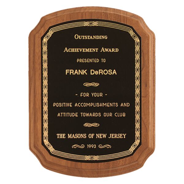 10 1/2" x 13" Coventry Series American Plaque with Border Laserable Brass Plate Thumbnail