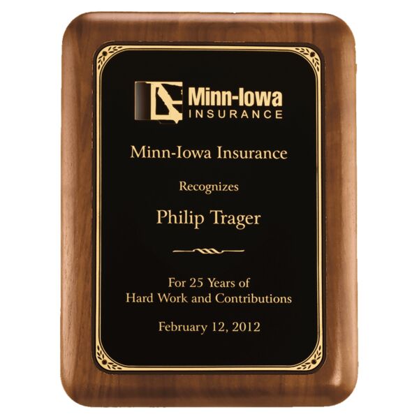 10 1/2" x 13" American Plaque with Border Laserable Brass Plate Thumbnail