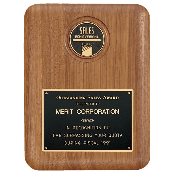 9" x 12" American CAM Plaque with Brass Plate (Medallion Sold Separately) Thumbnail
