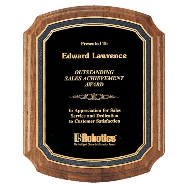 10 1/2" x 13" American Plaque with Florentine Border Textured Plate Thumbnail
