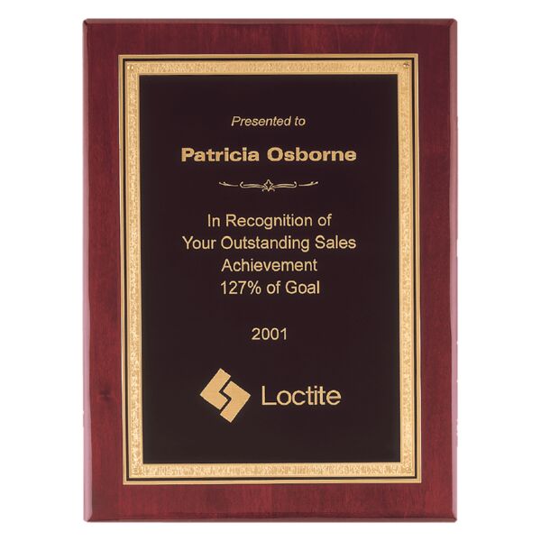 11" x 14" Airflyte Premium Piano Finish Plaque with Florentine LaserFX Plate Thumbnail