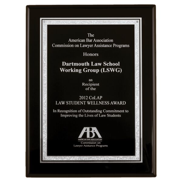 8" x 10" Airflyte Piano Finish Plaque with Laser Engravable Aluminum Florentine Border Plate Thumbnail