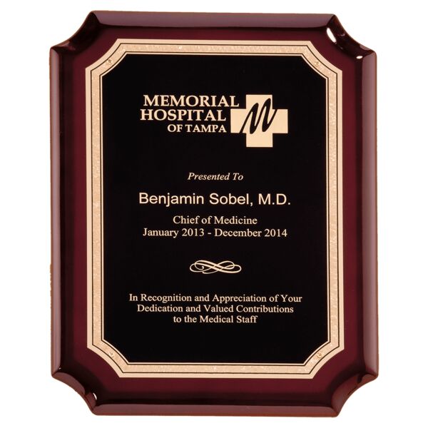 7" x 9" High Gloss Plaque with Florentine Border LaserFX Plate Thumbnail