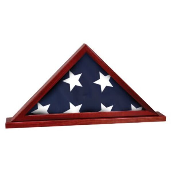 16 1/4" x 8 1/4" Finish Flag Display Case with Base Attached Thumbnail