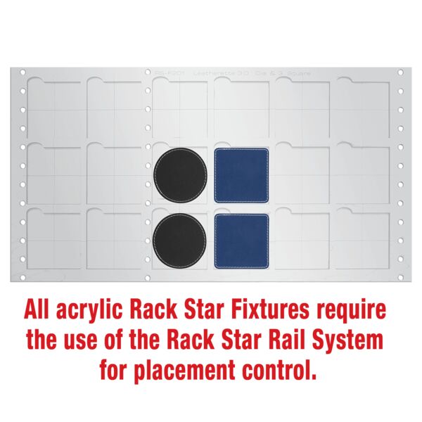 3" x 3" Square/3" Round Laserable Leatherette Patch Fixture- Holds 18 Thumbnail