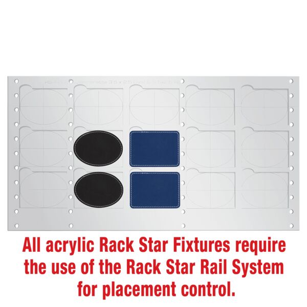 3 1/2" x 2 1/2" Rectangle/Oval Laserable Leatherette Patch Fixture-Holds 15 Thumbnail