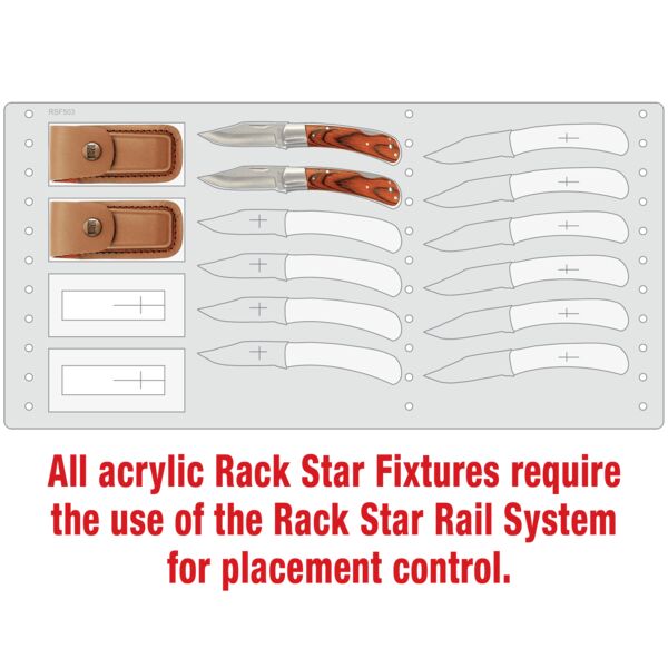 Bison River BR1253 Knife Fixture-Holds 12 Knives and 4 Sheaths Thumbnail