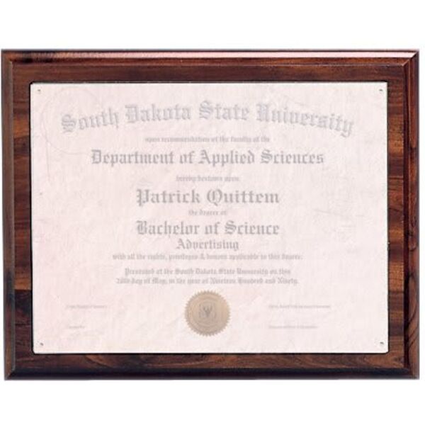 13" x 10 1/2" Finish Routed Plaque with 11" x 8 1/2" Plexiglass Window Thumbnail