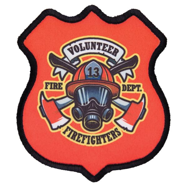 3" x 3 1/2" 4-Point Shield Sublimatable Patch with Adhesive & Border Thumbnail