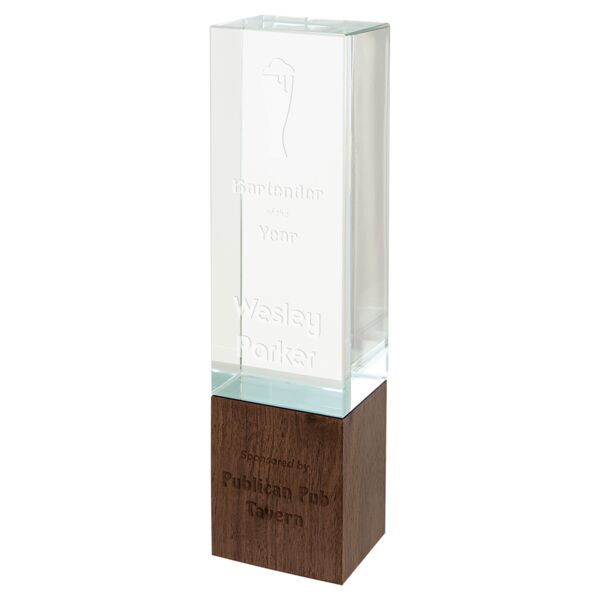 9" Rectangle Sierra Glass with Base Thumbnail