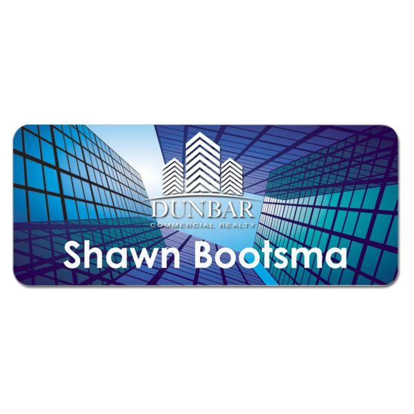 3" x 1.25" Gloss Unisub Aluminum Name Badge with Radius Corners Thumbnail