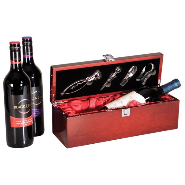 Piano Finish Single Wine Box with Tools Thumbnail