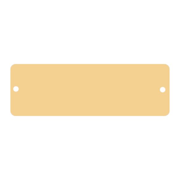 1" x 3 1/4" Brushed Brass Plate with Rounded Corners and Two Holes Thumbnail