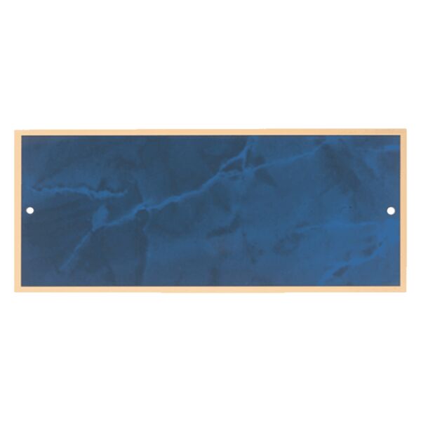 3 1/2" x 10 1/8" Sapphire Marble Plate with Border and Two Holes Thumbnail