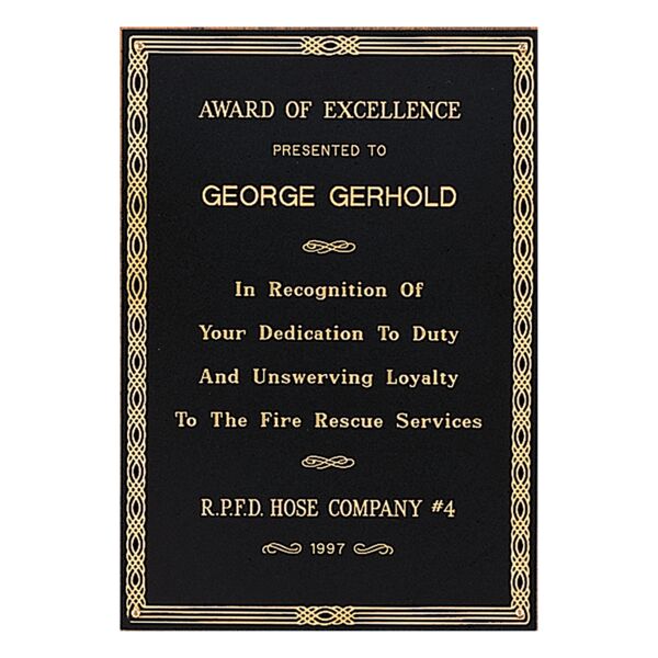 3 3/4" x 5 3/4" Laserable Brass Plate with Design Border Thumbnail