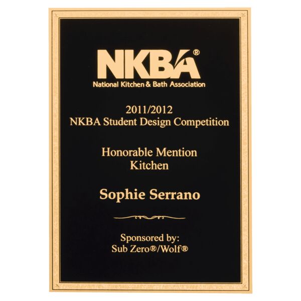 7" x 10" Textured LaserFX Brass Plated Steel Plate with Florentine Border and Four Holes Thumbnail