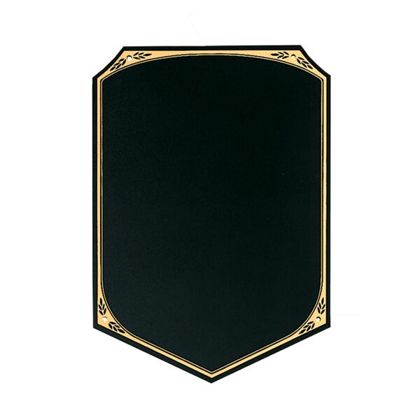 5 1/4" x 6 1/4" Brass Plate with Pointed Bottom, Florentine Border and 4 Holes (Fits P1646) Thumbnail