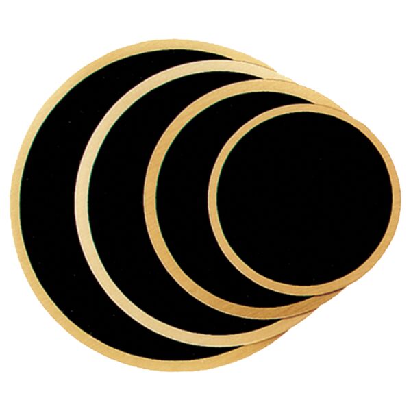 2 1/2" Round Laserable Brass Plate with Border Thumbnail