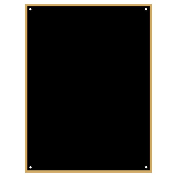 4" x 6" Laserable Brass Square Corner Plaque Plate with Thin Border and 4 Holes Thumbnail