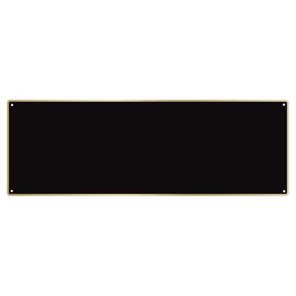 3 1/2" x 10 1/8" Laserable Brass Plate with Thin Border, 4 Holes, and Rounded Corners Thumbnail