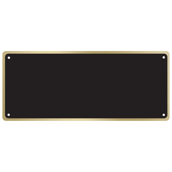 2 7/8" x 6 7/8" Laserable Brass Plate with Border, 4 Holes, and Round Corners Thumbnail