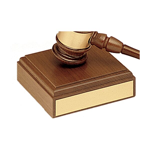 4 1/2" x 4 1/2" Gavel Sounding Block with Plate for Personalization (Gavel Sold Separately) Thumbnail